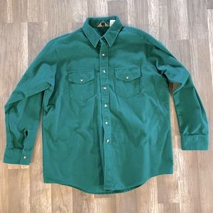 Men's Vintage Winter Run Flannel Shirt - Size XL - Green LS - Made in USA